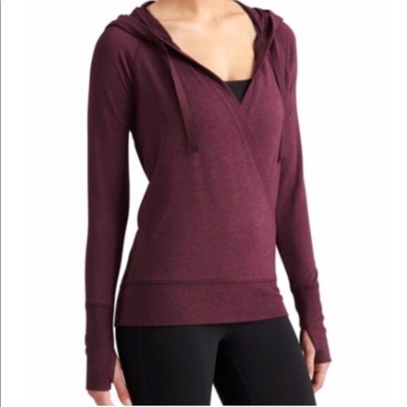 Athleta Berry Inner Twist Wrap Front Hoodie - Picture 1 of 7